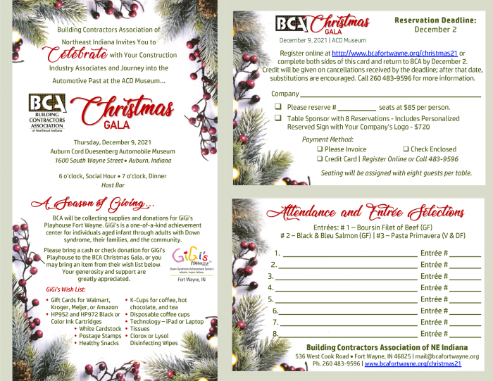 BCA Christmas Gala Invitation