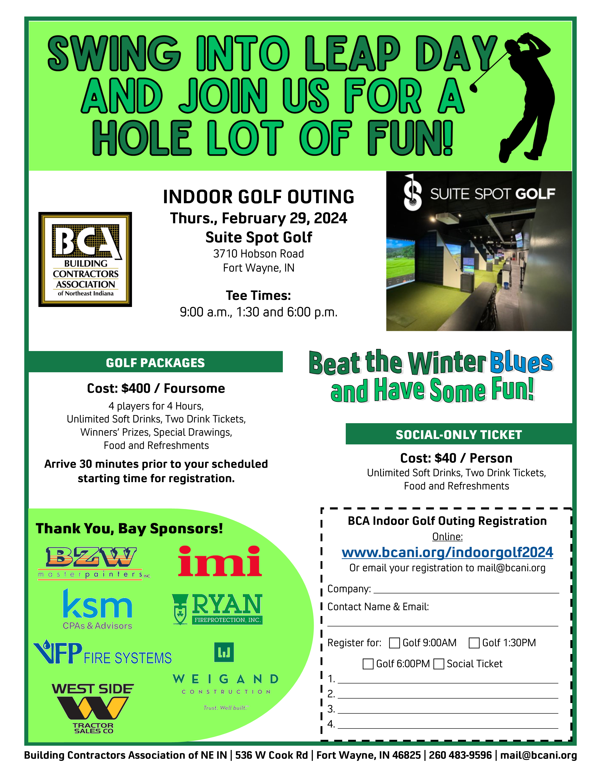 Indoor Golf Event Flyer